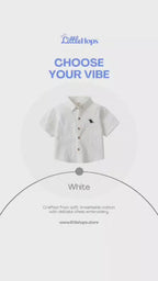 Short-Sleeve Cotton Button-Down Boys T-Shirt