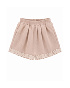 Floral Lace-Trim Cotton Blouse & Shorts Girl's Set