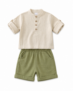 Blend Button-Up Shirt & Shorts Boy's Set